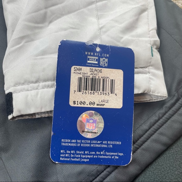 Y2K Miami dolphins Reebok NFL embroidered coat - Picture 6 of 7